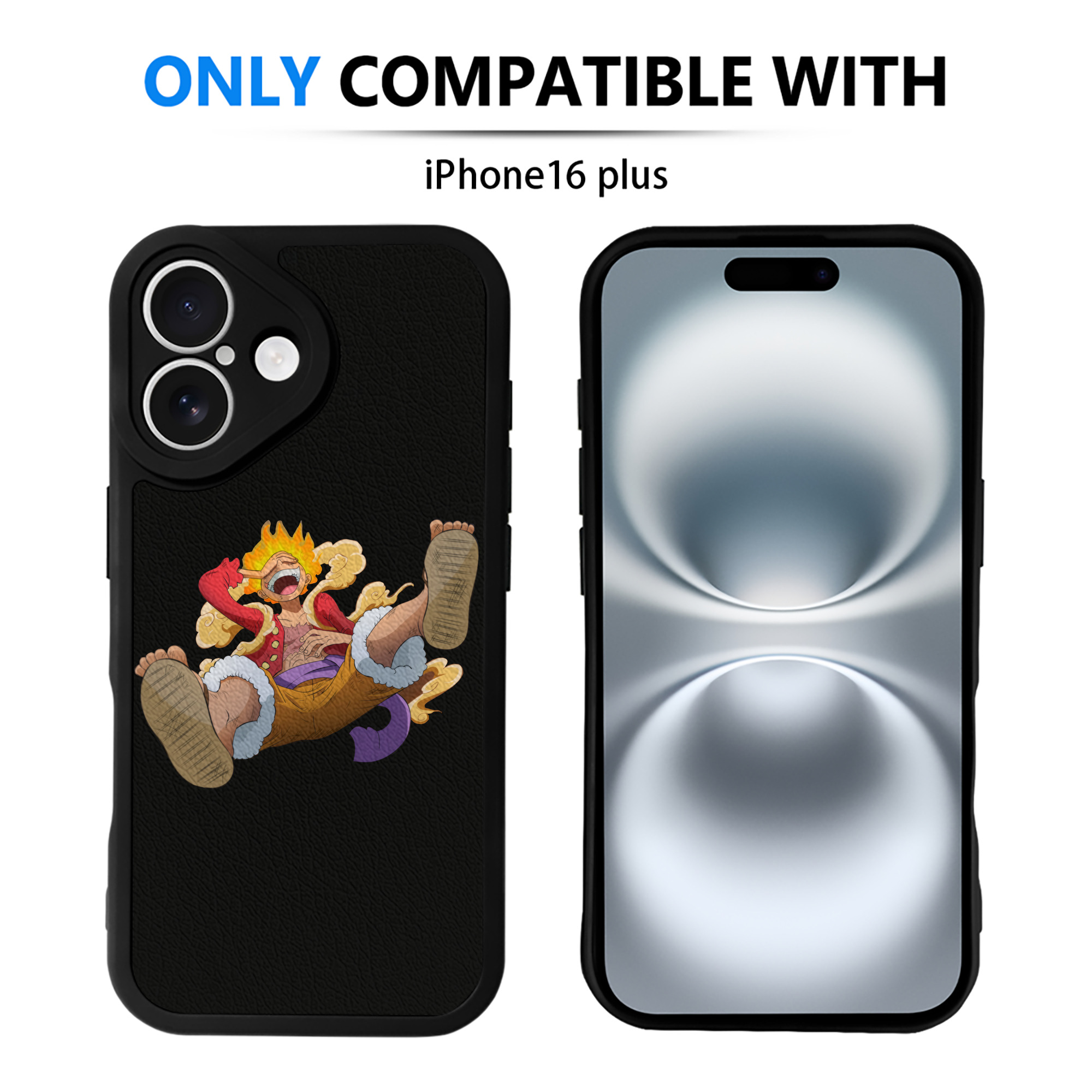 （画像用） ワンピース モンキー・D・ルフィ ONE PIECE Monkey D. Luffy 【iPhone 16シリーズ対応】シリコンスマホケース（レザー調） 材質：シリコン